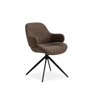 Lauren spisebordsstol - Flex / vippefunktion - Beige - Sort drejestel